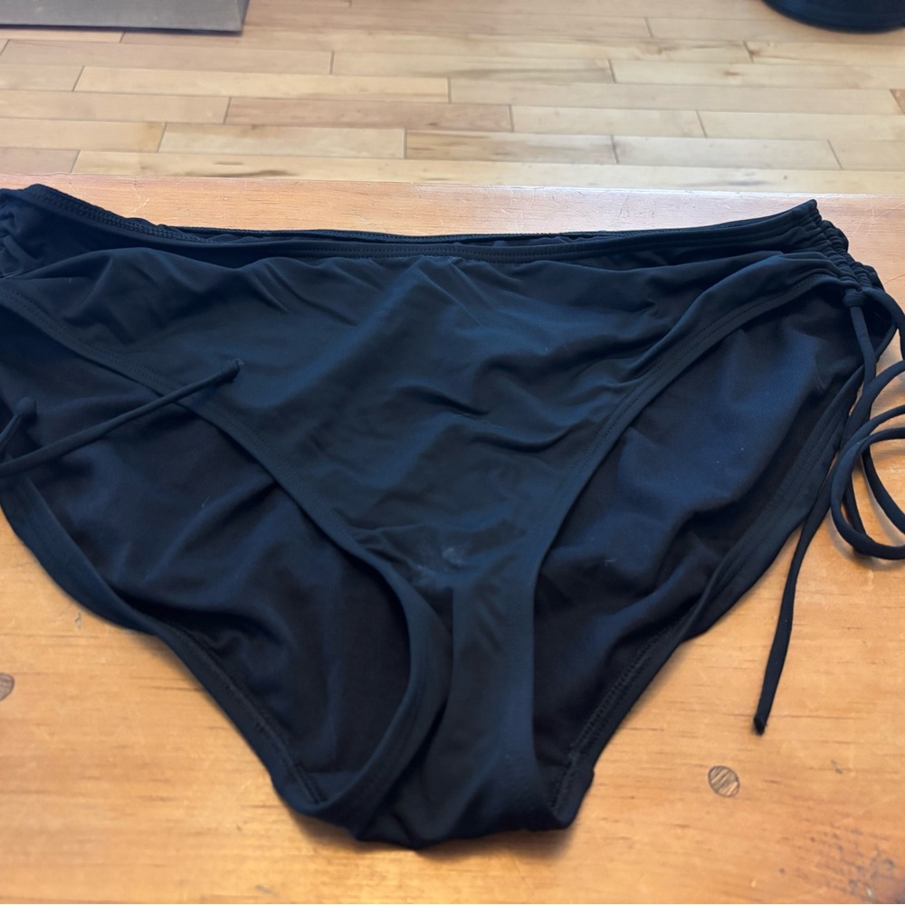 Athleta Black Bikini Bottom with Side ties.